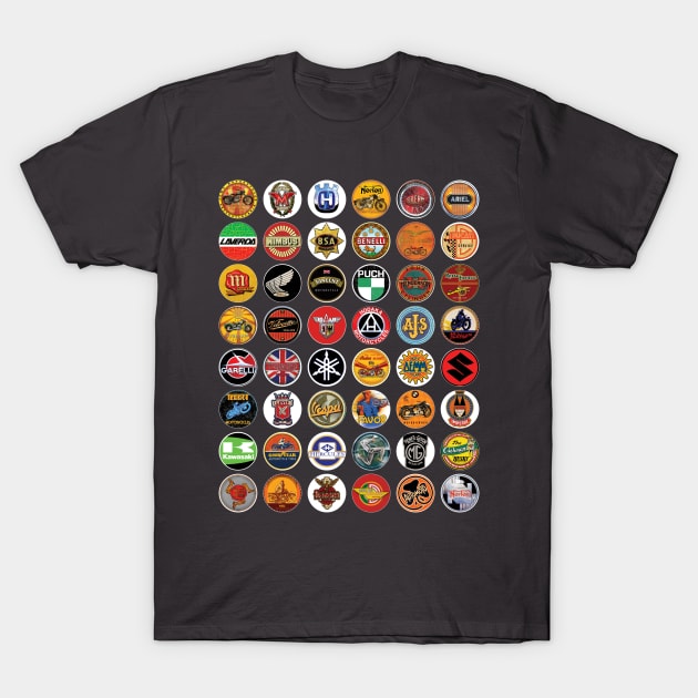 Vintage Motorcycles of the world T-Shirt by Midcenturydave